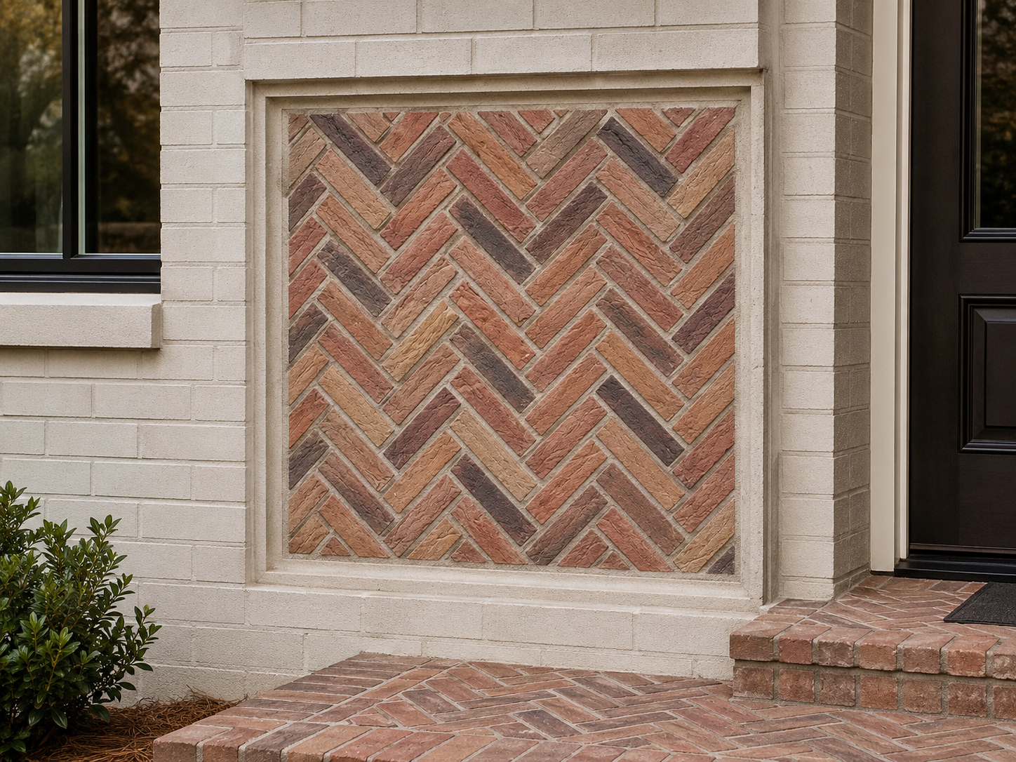 close-up of a simple decorative brick pattern detail