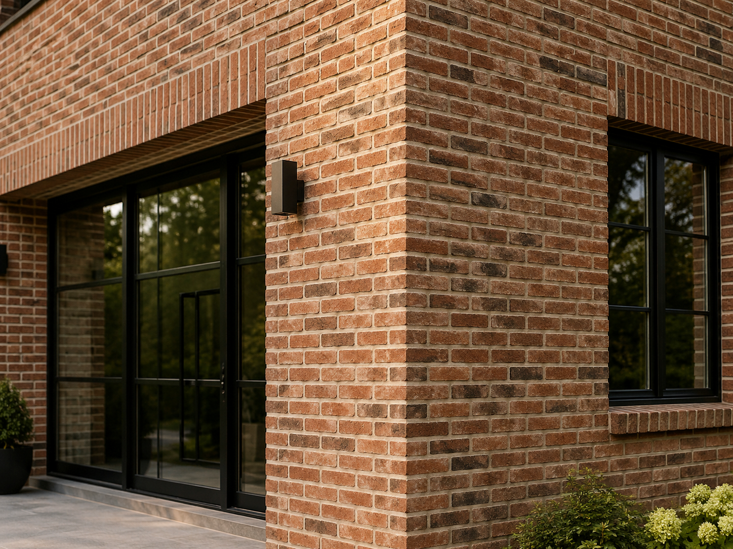 Completed residential brick veneer exterior